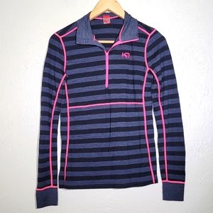 Kari Traa Navy and Pink Striped Sweater
